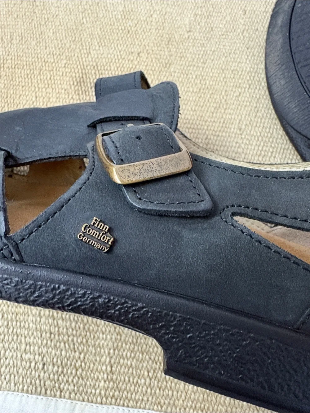 Finn Comfort Orthopedic Black Leather Closed-Toe Fisherman Sandals 7.5 Euro38